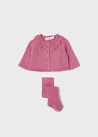 Cardigan tricot lampone con calzamglia neonata Mayoral Newborn - ErreGiModaBimbo