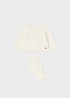 Cardigan tricot panna con calzamglia neonata Mayoral Newborn - ErreGiModaBimbo