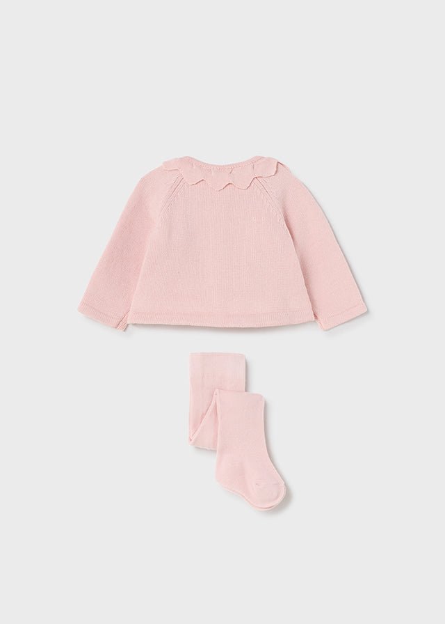 Cardigan tricot rosa con calzamglia neonata Mayoral Newborn - ErreGiModaBimbo