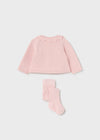 Cardigan tricot rosa con calzamglia neonata Mayoral Newborn
