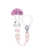 Catenella porta ciuccio MAM rosa con clip e cover, accessori neonato