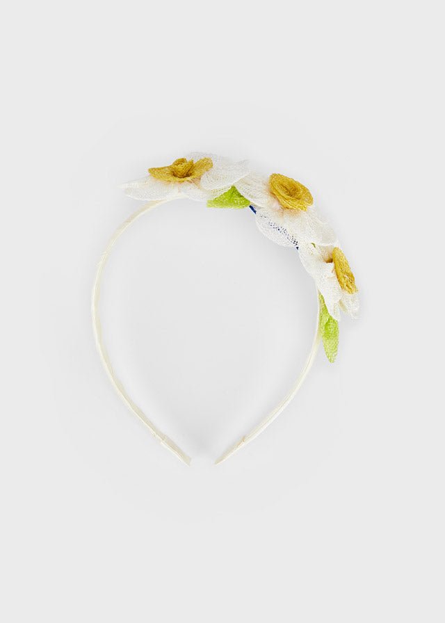 Cerchietto Fiori Bambina Mayoral bianco e giallo - ErreGiModaBimbo