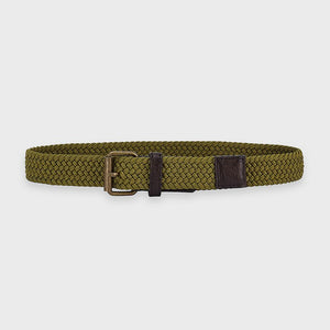 Cintura bambino Mayoral elastica verde oliva con fibbia marrone - ErreGiModaBimbo