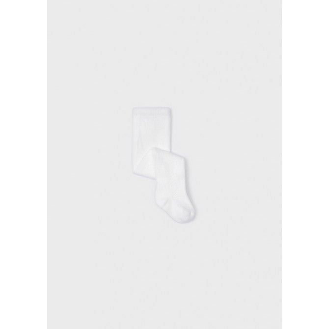 Collant calzamaglia traforata neonata Mayoral Newborn bianca - ErreGiModaBimbo