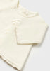 Completo 2 pezzi filo cotone neonata Mayoral Newborn panna e beige - ErreGiModaBimbo