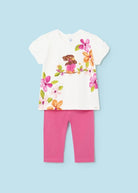 Completo 2 pezzi fresco cotone neonata Mayoral magenta floreale - ErreGiModaBimbo