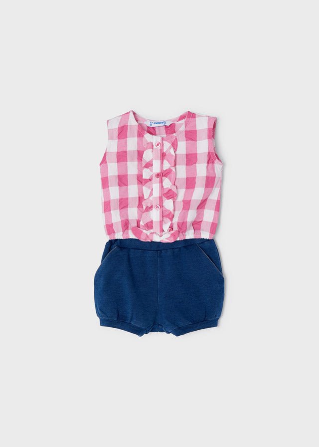 Completo 2 pezzi neonata Mayoral qudri magenta - ErreGiModaBimbo