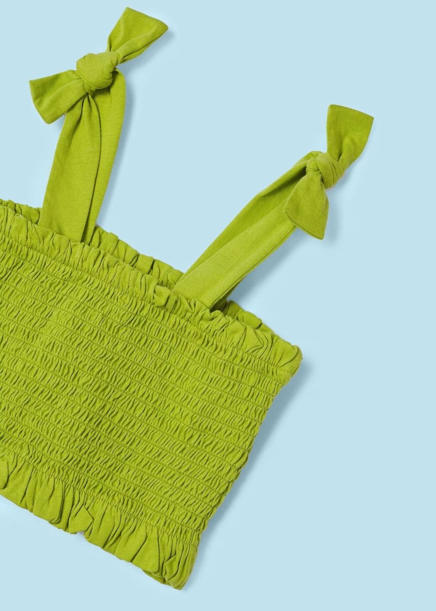 Completo 2 pezzi punto smock bambina Mayoral fantasia verde Mayoral Verde