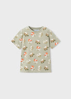 Maglietta bambino Mayoral con stampa animali pixel, tessuto cotone