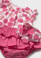 Completo 3 pezzi neonata Mayoral Newborn color fragola fantasia mele Mayoral Fragola