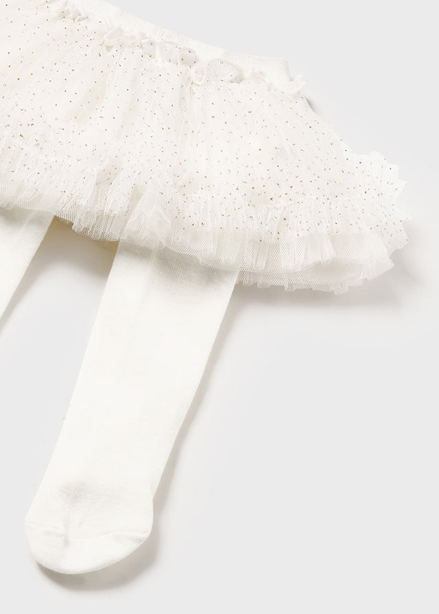 Completo 3 pezzi tulle neonata Mayoral Newborn panna Mayoral Panna