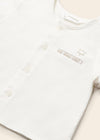 Completo bermuda e camicia in lino neonato Mayoral Newborn beige - ErreGiModaBimbo