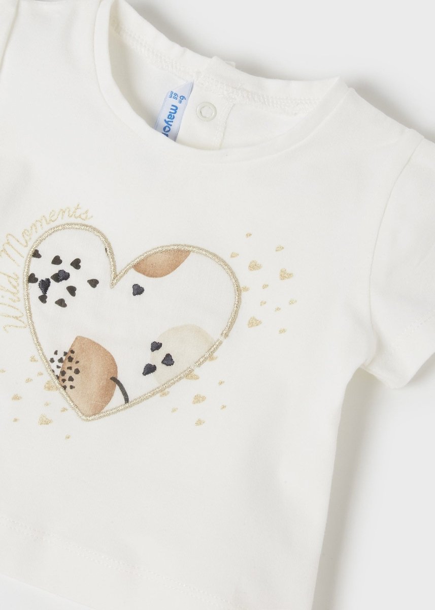 Completo bianco gonna stampata neonata Mayoral - ErreGiModaBimbo