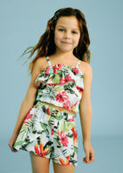 Completo blusa e pantagonna fresco cotone bambina Mayoral floreale Mayoral Verde
