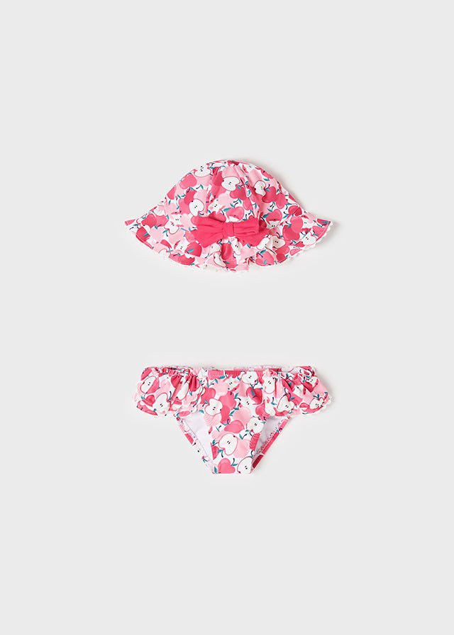 Completo costume da bagno neonata Mayoral floreale fuscia - ErreGiModaBimbo
