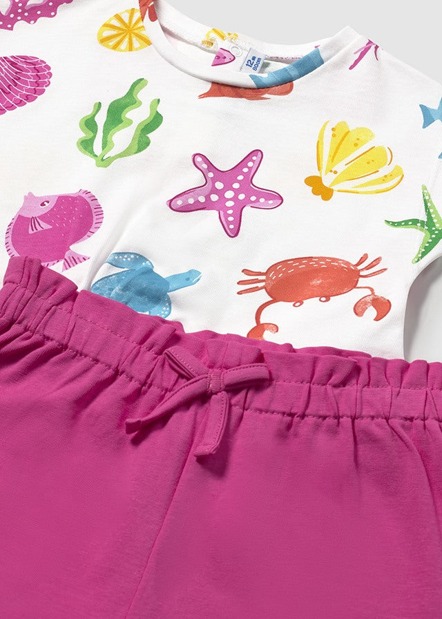 Completo estivo 3 pezzi neonata Mayoral pesci fucsia Mayoral Fucsia