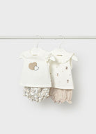 Completo estivo neonata Mayoral Newborn bianco e beige orsetti o cuori Mayoral 0-1 Mesi 55cm
