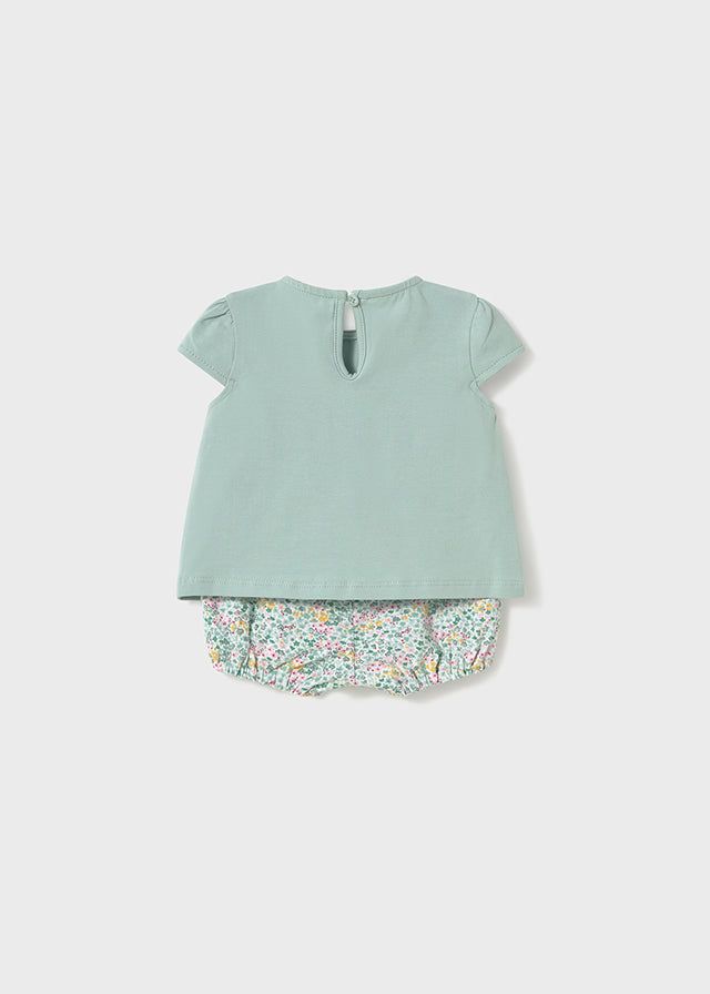 Completo estivo neonata Mayoral Newborn floreale verde giada Mayoral Multicolore