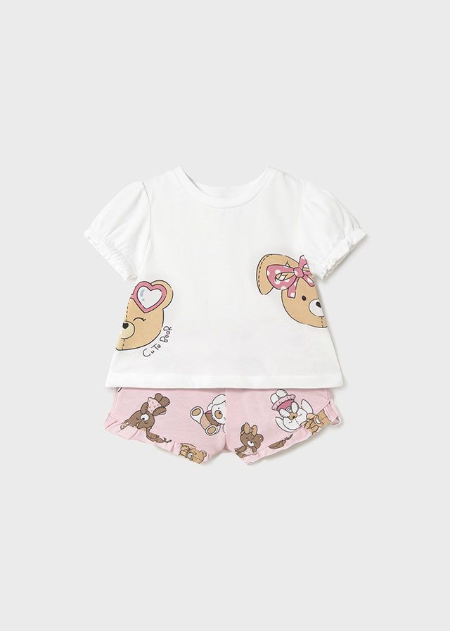 Completo estivo neonata Mayoral Newborn orsetti rosa Mayoral Rosa