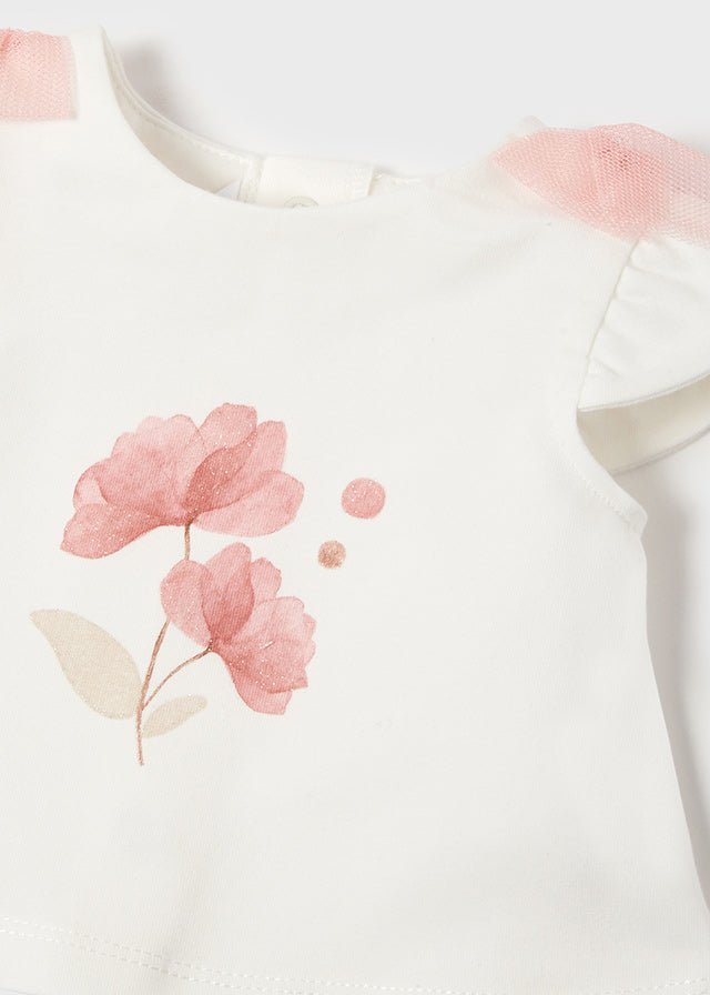 Completo gonna righe rosa e bianco neonata Mayoral Newborn - ErreGiModaBimbo