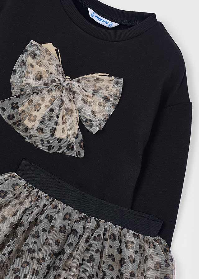 Completo gonna tulle e felpa bambina Mayoral nero maculato Mayoral 2 Anni 92cm
