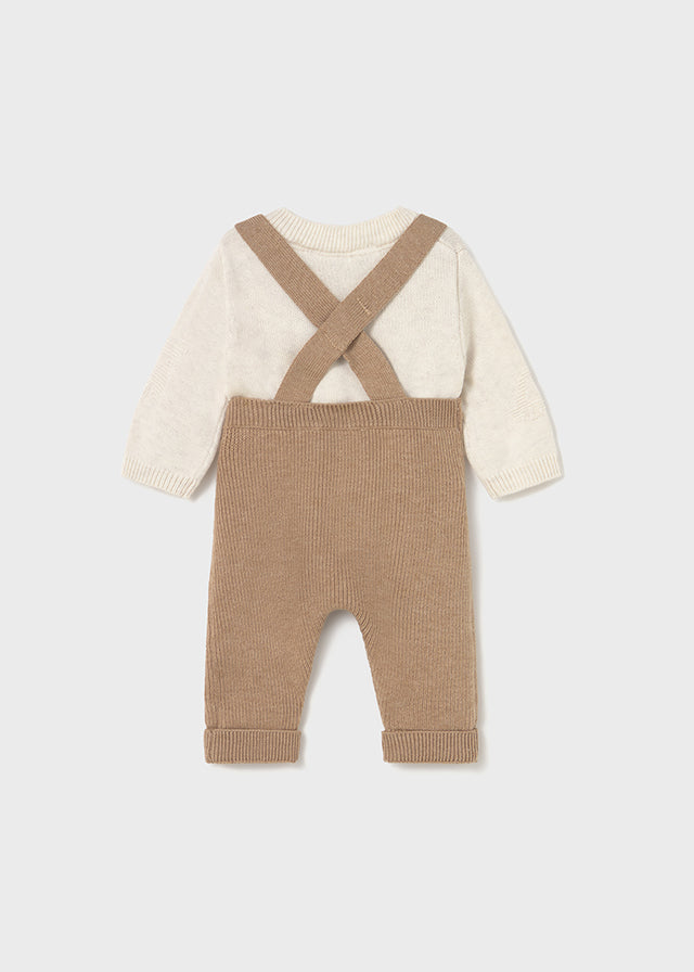 Completo in filo salopette neonato Mayoral Newborn caramello-beige Mayoral 0-1 Mesi 55cm