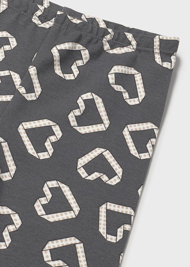 Completo leggings con fascia neonata Mayoral cuori grigio piombo e beige Mayoral 6 Mesi 68cm