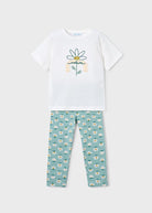 Set di abbigliamento bambina con maglietta e leggings floreali primavera-estate