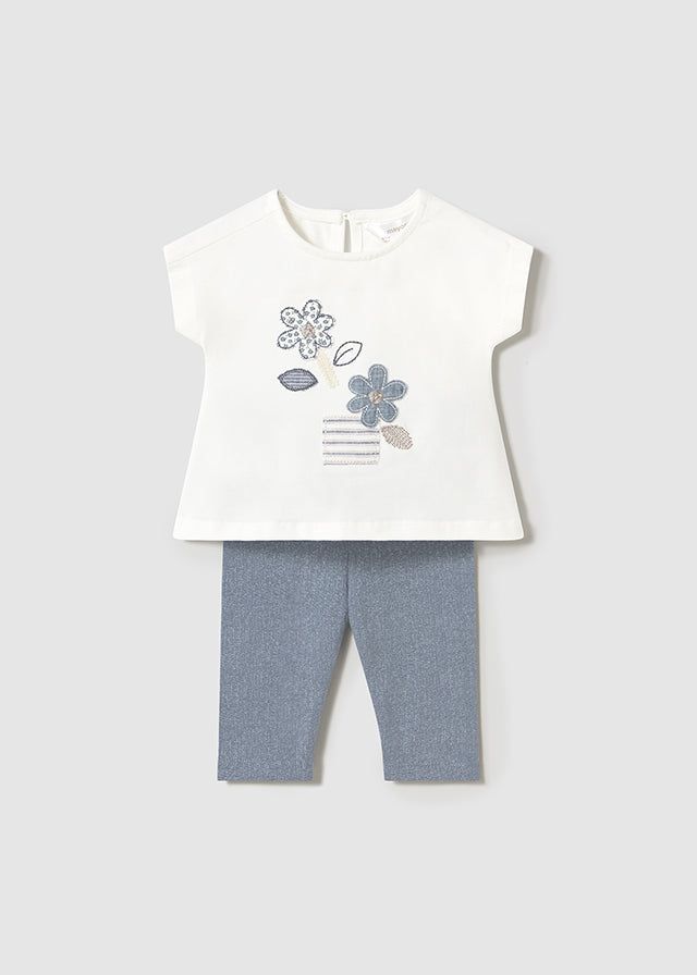 Completo leggings e T-shirt neonata Mayoral Newborn effetto jeans Mayoral Azzurro