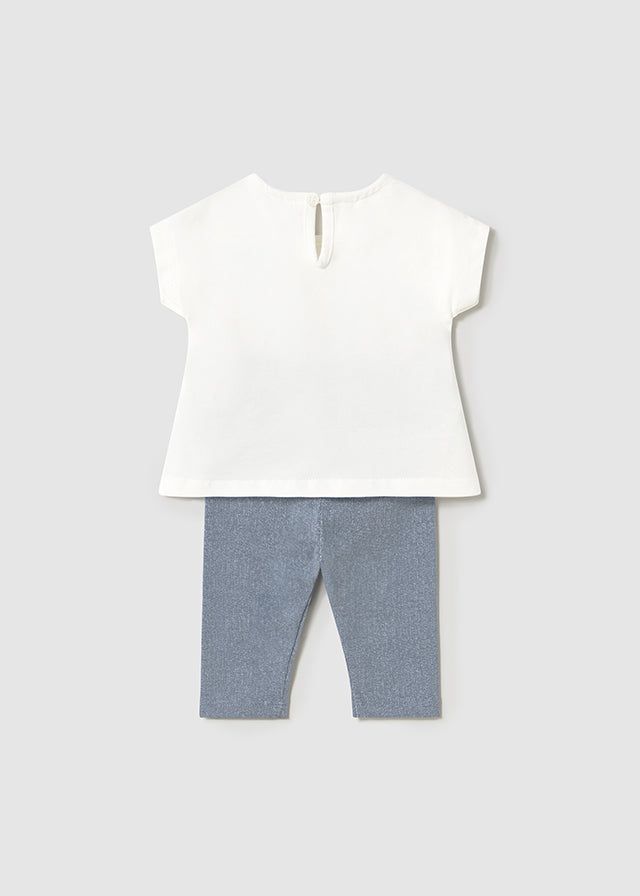 Completo leggings e T-shirt neonata Mayoral Newborn effetto jeans Mayoral Azzurro