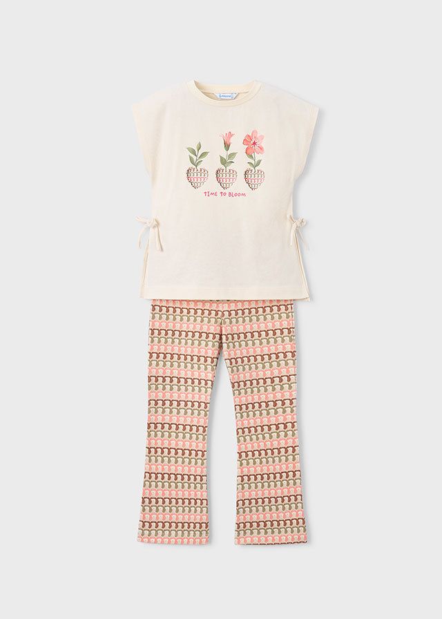 Completo bambina con maglietta e leggings coordinati