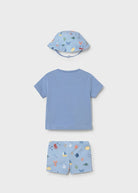 Completo mare 3 pezzi costume da bagno protezione solare neonato Mayoral Newborn azzurro marino Mayoral 0-1 Mesi 55cm