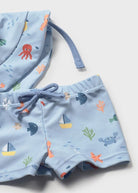 Completo mare 3 pezzi costume da bagno protezione solare neonato Mayoral Newborn azzurro marino Mayoral 0-1 Mesi 55cm
