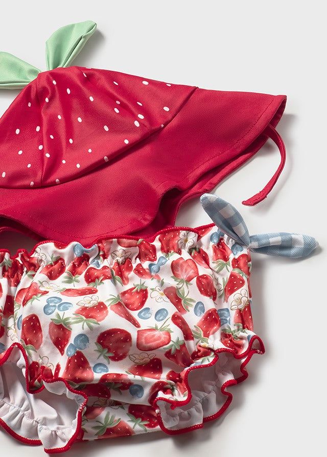 Completo mare 3 pezzi protezione solare neonata Mayoral Newborn fragole rosso Mayoral 0-1 Mesi 55cm