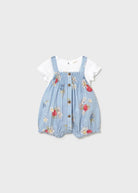 Completo salopette e maglietta neonata Mayoral Newborn fragole azzurro Mayoral 0-1 Mesi 55cm