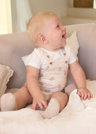 Completo salopette stampata e maglietta neonato Mayoral Newborn orsetto beige Mayoral 0-1 Mesi 55cm