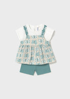 Completo short ciclista e maglietta sovrapposta neonata Mayoral smeraldo Mayoral 6 Mesi 68cm