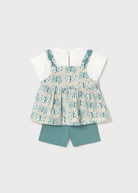 Completo short ciclista e maglietta sovrapposta neonata Mayoral smeraldo Mayoral 6 Mesi 68cm