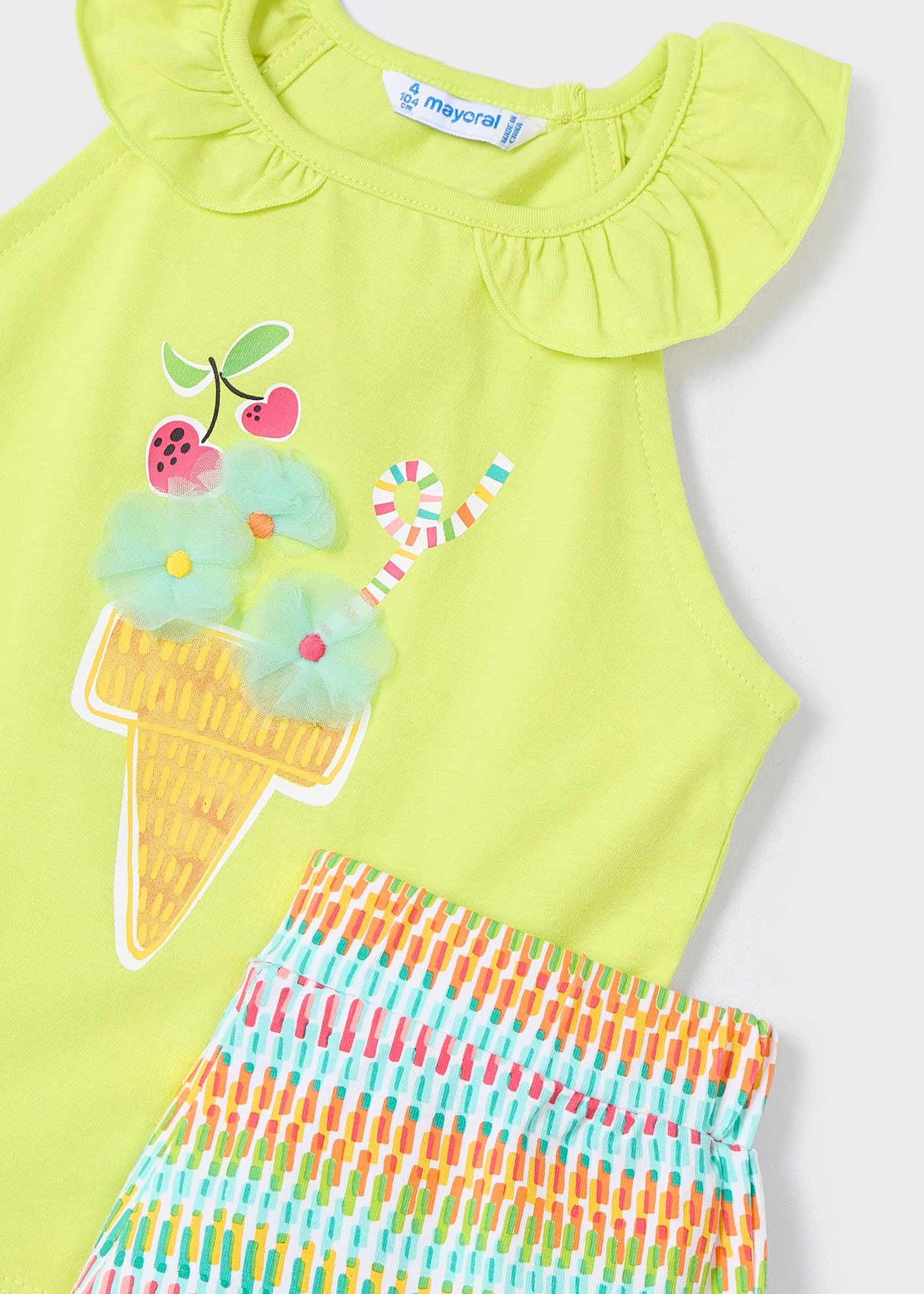 Completo shorts e maglietta gelato bambina Mayoral cefro multicolor Mayoral Citronella
