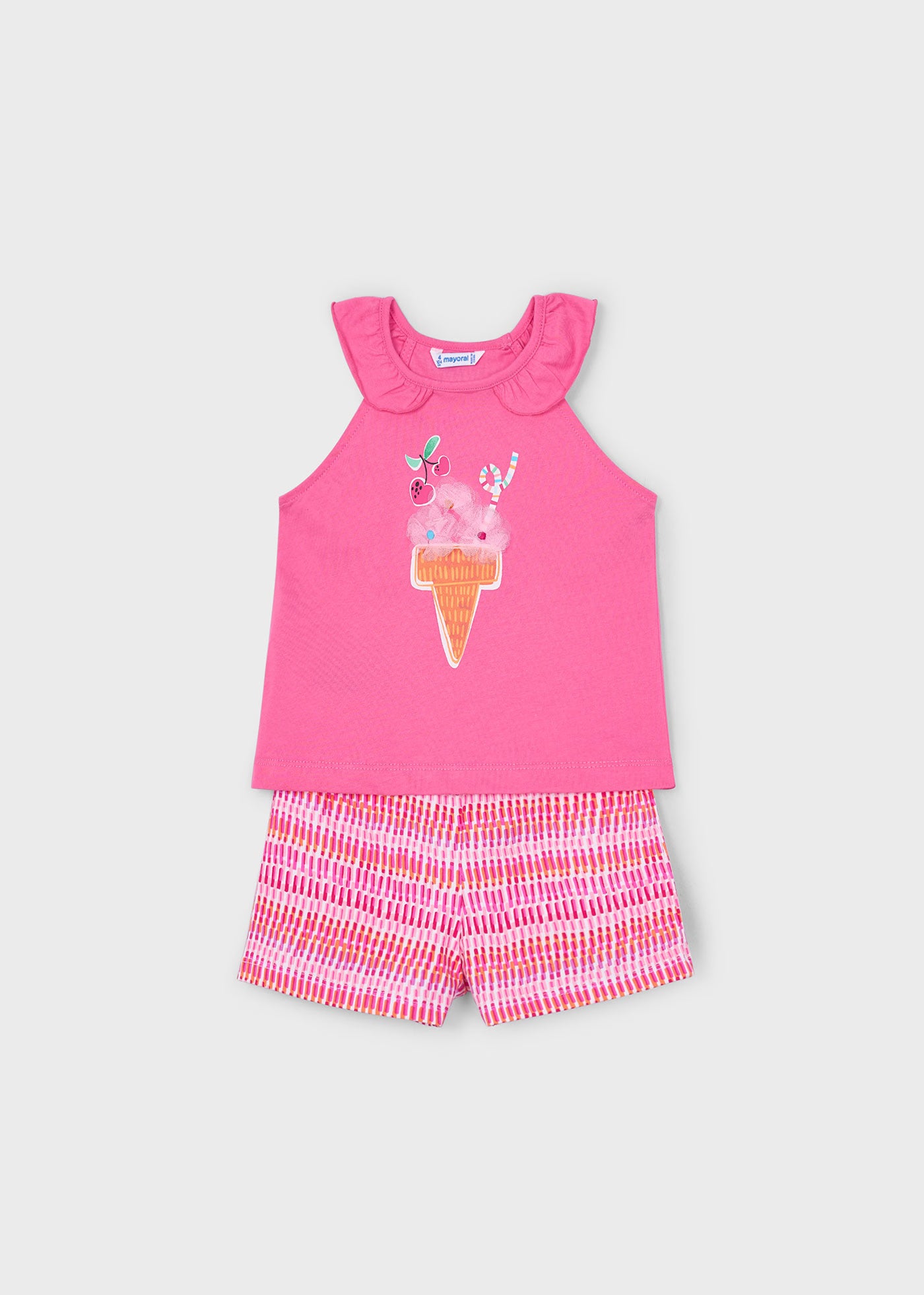 Completo shorts e maglietta gelato bambina Mayoral rosa camelia Mayoral 2 Anni 92cm