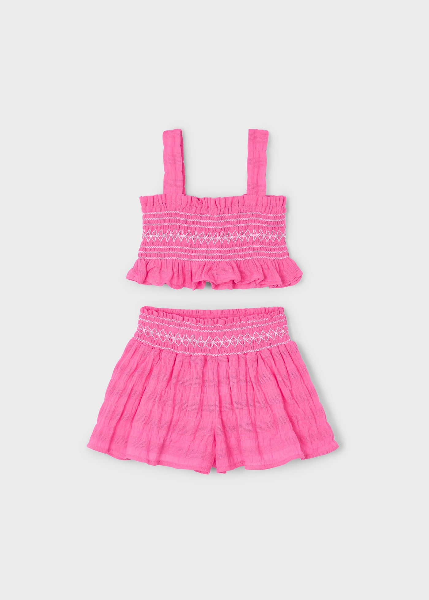 Completo shorts e top nido d'ape bambina Mayoral rosa camelia Mayoral 2 Anni 92cm