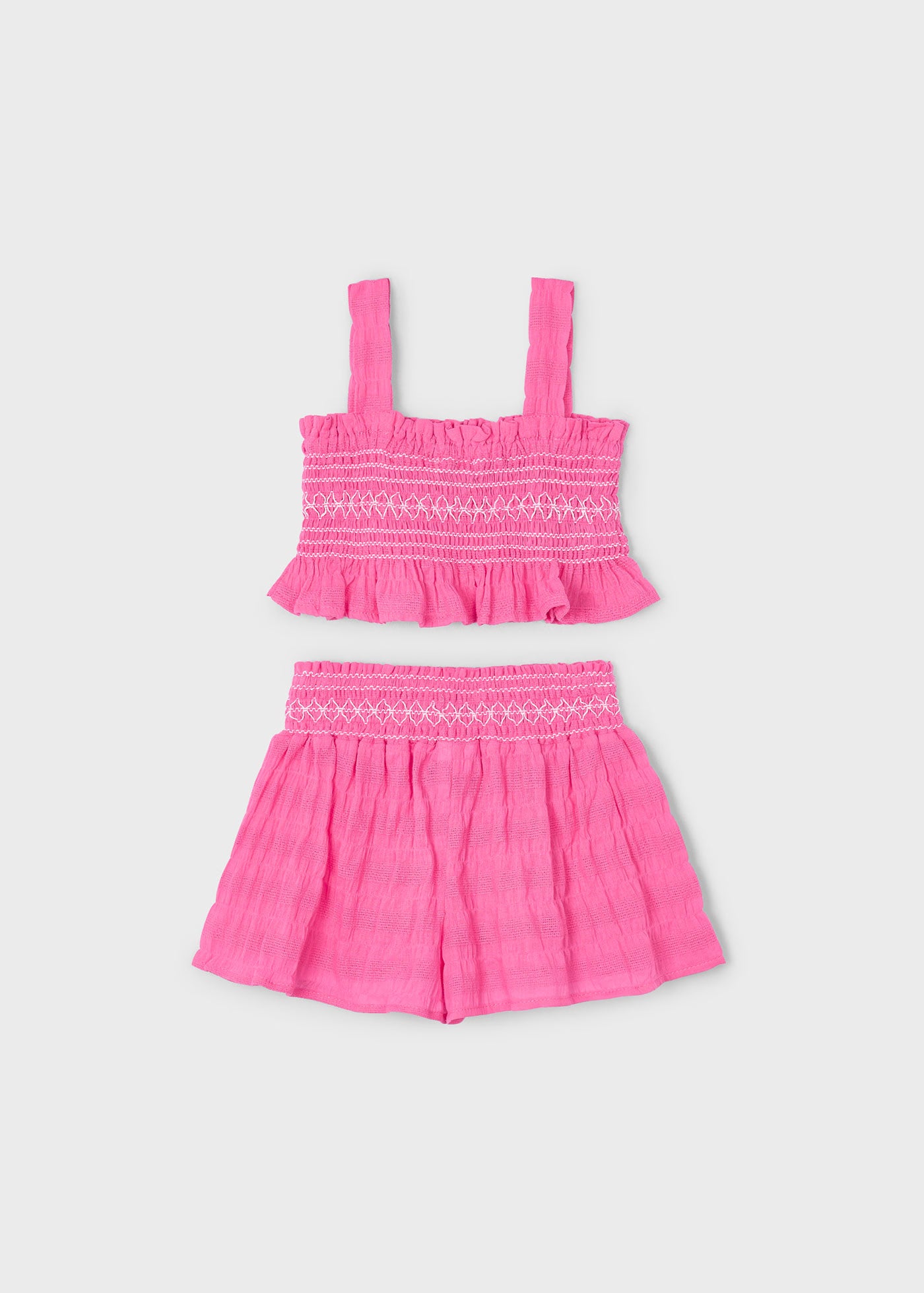 Completo shorts e top nido d'ape bambina Mayoral rosa camelia Mayoral 2 Anni 92cm