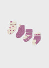 Confezione set 4 paia calzini neonati Mayoral caldo cotone viola - ErreGiModaBimbo