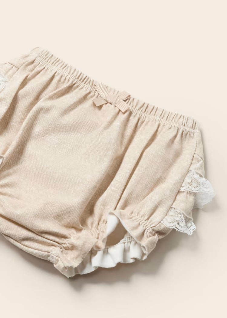 Copri pannolino con volant cotone neonata Mayoral Newborn beige - ErreGiModaBimbo