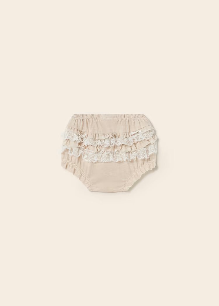Copri pannolino con volant cotone neonata Mayoral Newborn beige - ErreGiModaBimbo