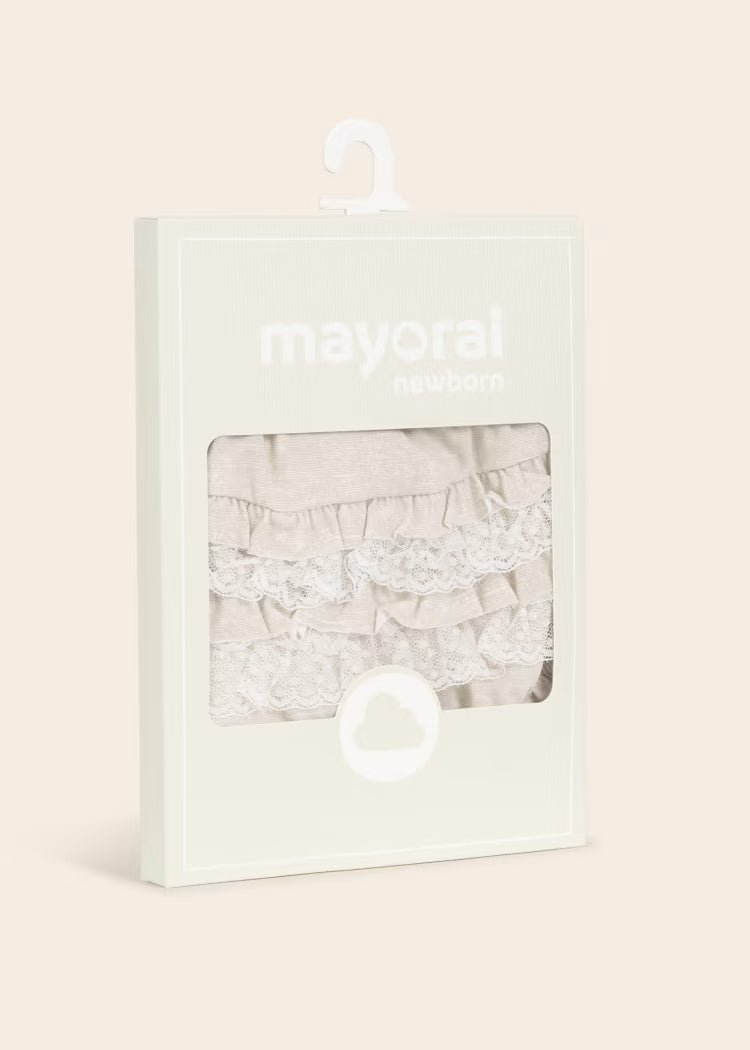 Copri pannolino con volant cotone neonata Mayoral Newborn beige - ErreGiModaBimbo