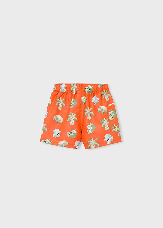 Logo Mayoral, abbigliamento mare bambino, stampa animali pixel