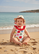Costume con cappello protezione solare neonata Mayoral Newborn Pois colorati Mayoral Multicolore