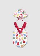 Costume con cappello protezione solare neonata Mayoral Newborn Pois colorati Mayoral Multicolore
