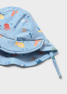 Costume mare intero con cappello protezione solare neonato Mayoral Newborn azzurro marino Mayoral 0-1 Mesi 55cm